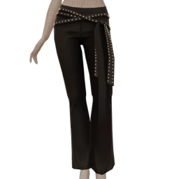 Delirious Black Semi Flare Stud Pants