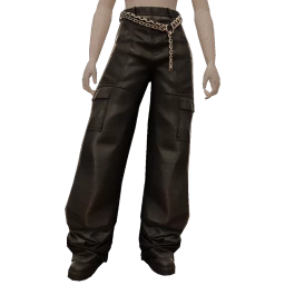 Delirious Black Leather Cargo Pants