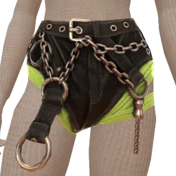 Delirious Black And Lime Leather Shorts