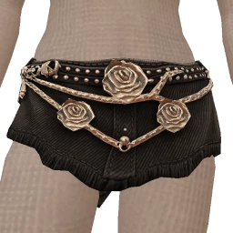 Delirious Black Denim Rose Mini Skirt