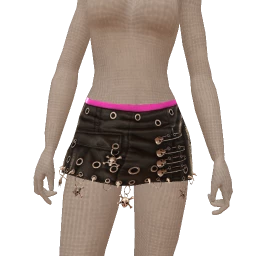 Delirious Black Leather Skirt With Silver Accessories