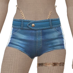 Delirious Shiny Denim Mini Shorts