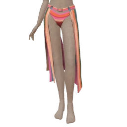 Delirious Rainbow Rhythm Fringed Skirt