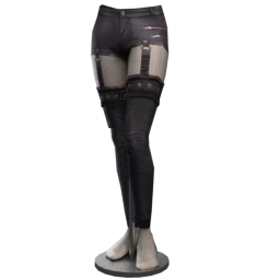 Deadly Poison Leather Suspender Trousers