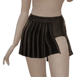 Delirious Goth Black Pleated Skirt With Split