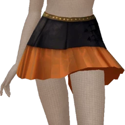 Delirious Black And Orange Halloween Pleated Skirt