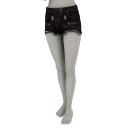 Foal Cut-Off Denim Minishorts - Black