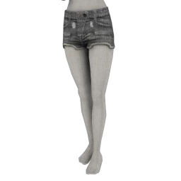 Foal Cut-Off Denim Minishorts - Grey