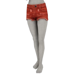 Foal Cut-Off Denim Minishorts - Red