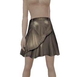 Delirious Grey Smooth Leather Skirt