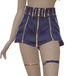 Drop Science Blue Denim Silver Line Flare Skirt