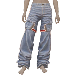 Drop Science Baggy Blue Denim Strap Jeans