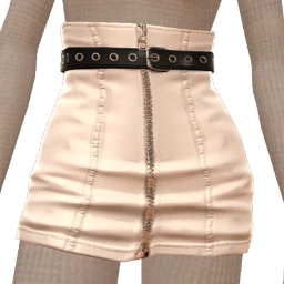 Drop Science White Leather High Waisted Mini Skirt