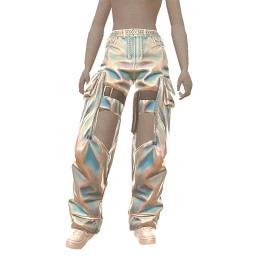 Drop Science Metallic Blue Baggy Jeans