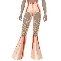 Drop Science White Leather Corset Flares