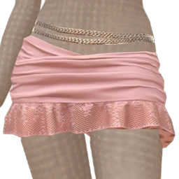 Drop Science Swirlie's Pink Mesh Hem Skirt