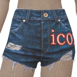 Drop Science Blue Denim Cut-Off Shorts With White Letter Print