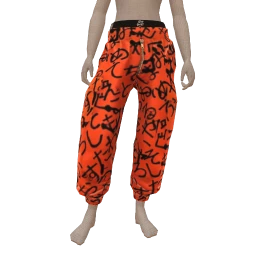 Drop Science Deep Orange Graffiti Print Parachute Joggers