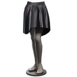 Jet Black Leather Skater Skirt