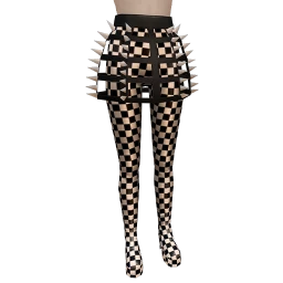 Elska Studded Cage Skirt (Chequered)