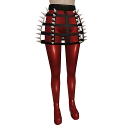 Elska Studded Cage Skirt (Red)