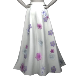 Elska Garden Reception Skirt (White)