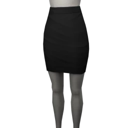 Foal Simple Knee-Length Skirt (Black)