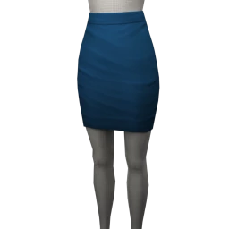 Foal Simple Knee-Length Skirt (Blue)