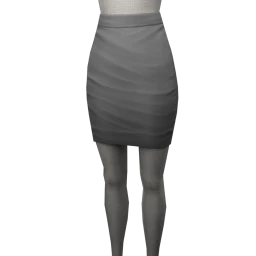 Foal Simple Knee-Length Skirt (Grey)