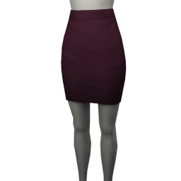 Foal Simple Knee-Length Skirt (Red)