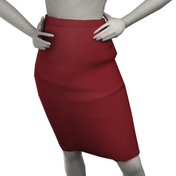 Foal Simple Office Skirt (Red)