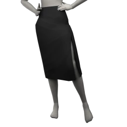 Foal Simple Midi Skirt (Black)