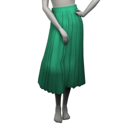 Foal Simple Frilled Midi Skirt (Green)