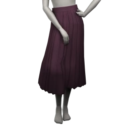 Foal Simple Frilled Midi Skirt (Red)