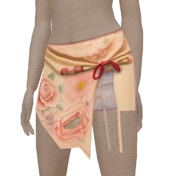 Cloud Nine Denim Floral Mini Wrap Skirt