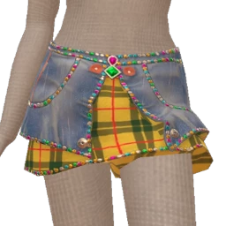 Foal Plaid Denim Asymmetric Skirt