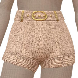 Foal High-Waisted Beige Woven Shorts