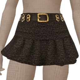 Foal Black Belted Knitted Mini Skirt