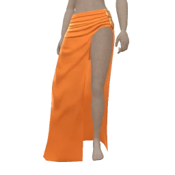 Front Row Orange Side Slit Skirt