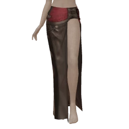 Delirious Red And Black Leather Side Split Skirt