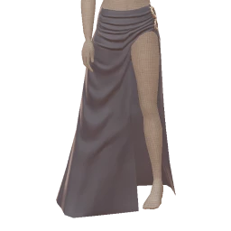 Front Row Dusty Blue Satin Side Split Skirt