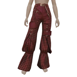 Front Row Burgundy Plaid Trousers