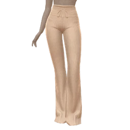 Front Row Cream Ribbed Leggings