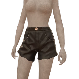 Front Row Black Leather Shorts