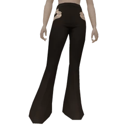 Front Row Black Flare Cut-Out Suit Trousers