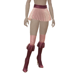 Cloud Nine Plum Sway Pleated Skirt And Matching Boots