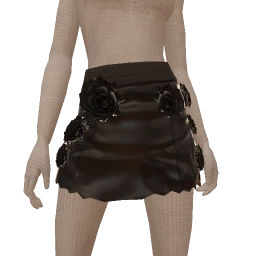 Front Row Appliqué Leather Pencil Mini Skirt