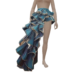 Front Row Azure Petal Ruffled Skirt