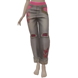 Cloud Nine Butterfly Patch Cutout Jeans