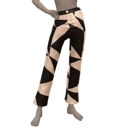 Luxe Monochrome Patch Leather Trousers